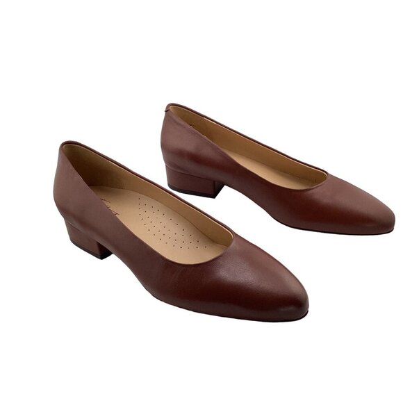 Trotters Womens  Jewel Low‎ Heel Pumps Size 7 N 7N Brown Toffee Leather - Picture 4 of 8